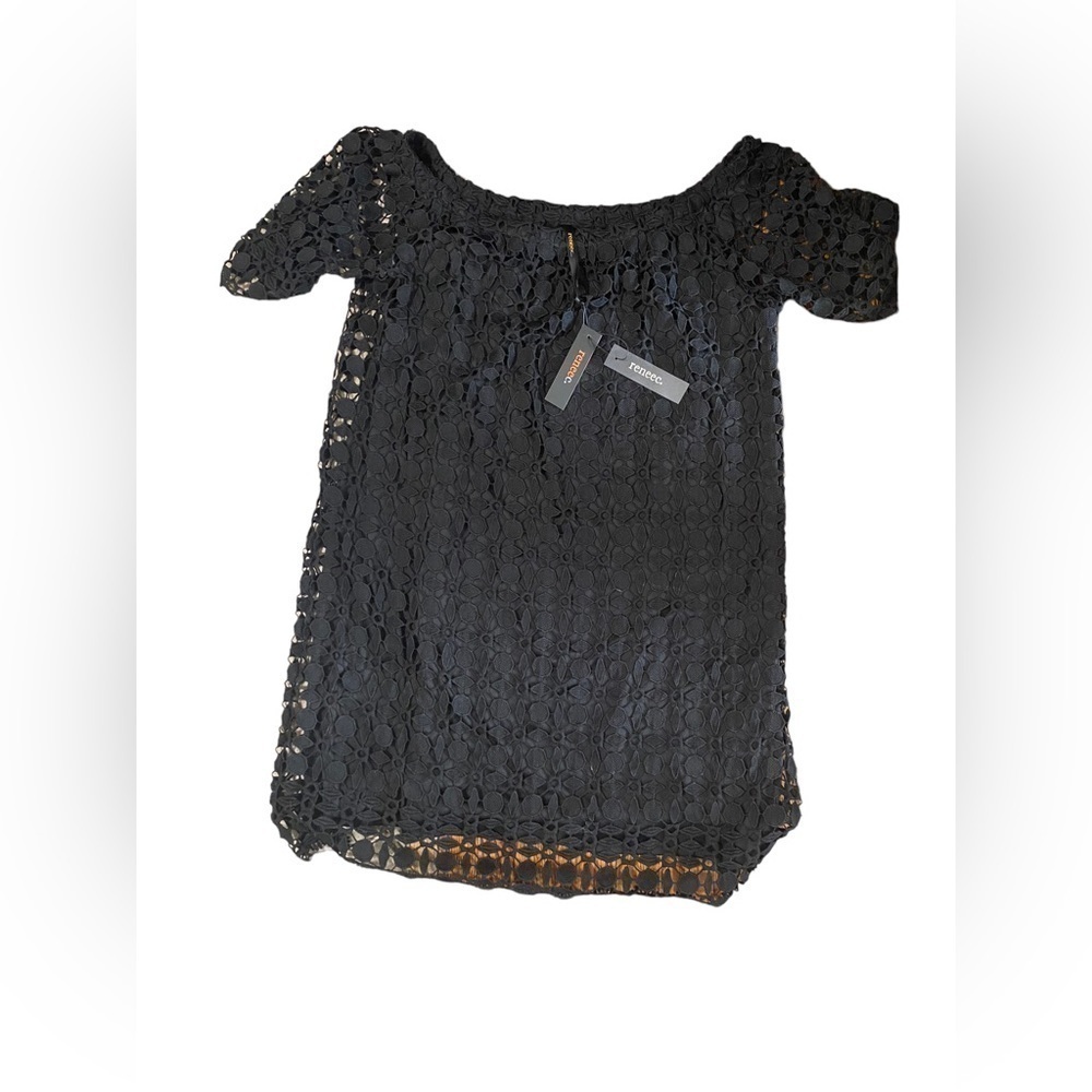 NEW Renee C. Plus Size 3X Lace and Lined Black Dress Stitch Fix 3/4 Sleeves NWT